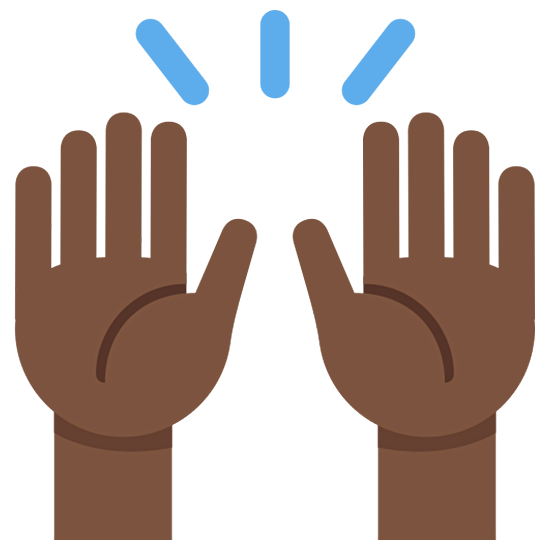 🙌🏿 Emoji zwei erhobene Handflächen: dunkle Hautfarbe Twitter Twemoji 15.0.