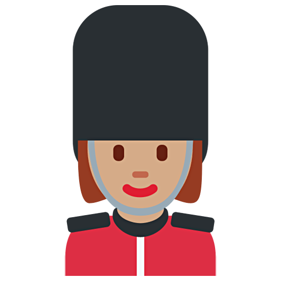 💂🏽‍♀️ Emoji Wachfrau: mittlere Hautfarbe Twitter Twemoji 15.0.