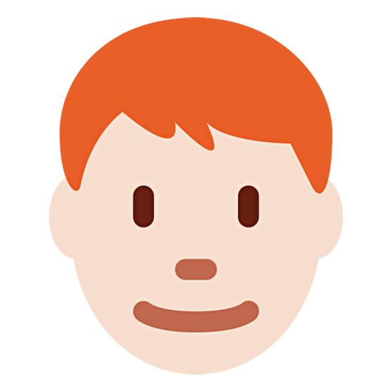 Emoji 👨🏻‍🦰 Uomo: Carnagione Chiara E Capelli Rossi su Twitter Twemoji 15.0.