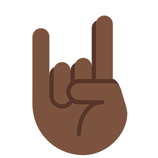 🤘🏿 Emoji Saudação Do Rock: Pele Escura na Twitter Twemoji 15.0.