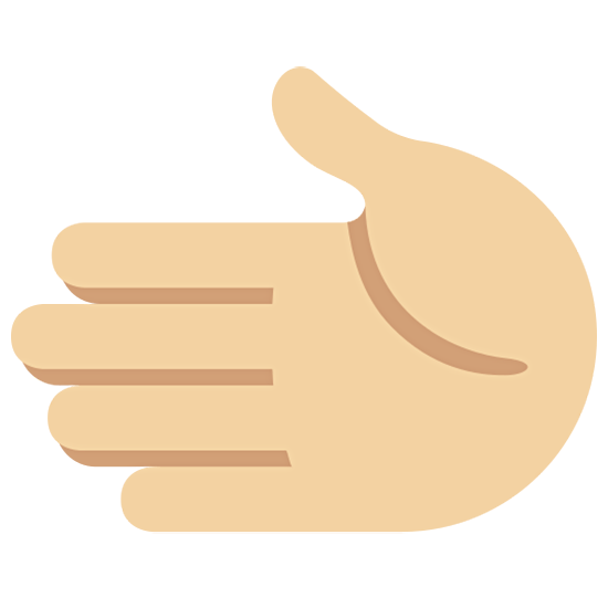 🫲🏼 Emoji Linke Hand: mittelhelle Hautfarbe Twitter Twemoji 15.0.