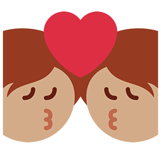 💏🏽 Emoji sich küssendes Paar, mittlere Hautfarbe Twitter Twemoji 15.0.