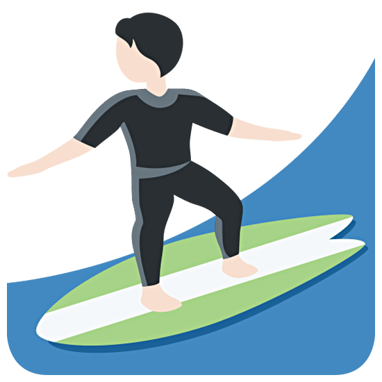 🏄🏻 Emoji Surfer(in): helle Hautfarbe Twitter Twemoji 15.0.