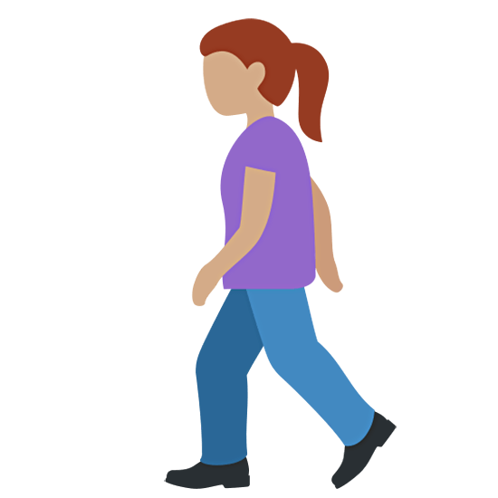 🚶🏽‍♀️ Emoji Mujer Caminando: Tono De Piel Medio en Twitter Twemoji 15.0.
