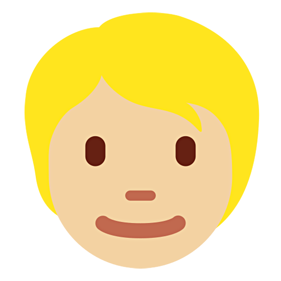 👱🏼 Emoji Persona Adulta Rubia: Tono De Piel Claro Medio en Twitter Twemoji 15.0.