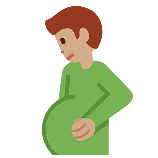 🫃🏽 Emoji Hombre Embarazado: Tono De Piel Medio en Twitter Twemoji 15.0.