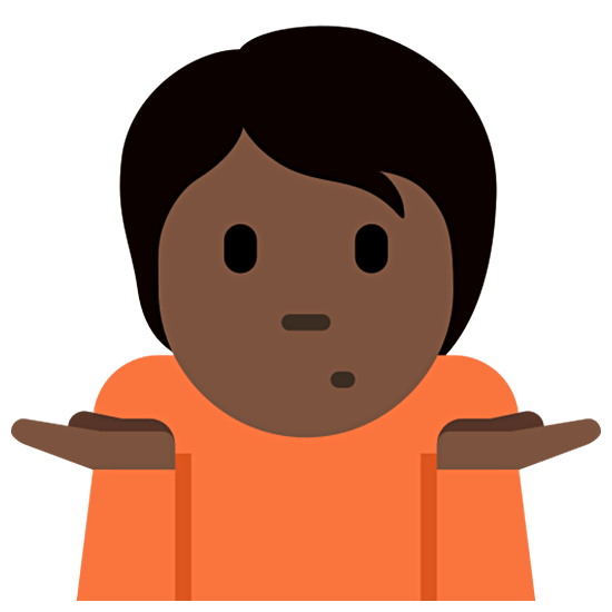 Emoji 🤷🏿 Persona Che Scrolla Le Spalle: Carnagione Scura su Twitter Twemoji 15.0.