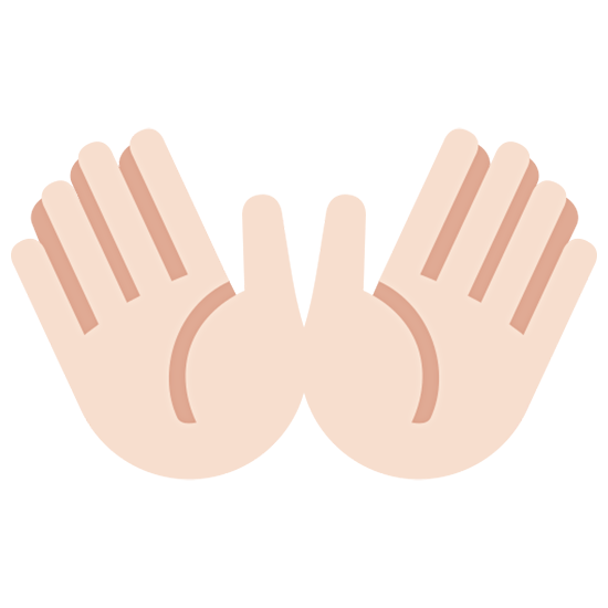 👐🏻 Emoji Mãos Abertas: Pele Clara na Twitter Twemoji 15.0.