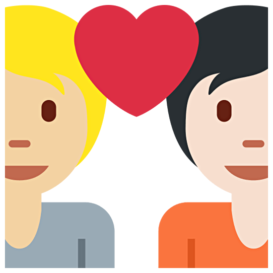 Émoji 🧑🏼‍❤️‍🧑🏻 Couple Avec Cœur: Personne, Personne, Peau Moyennement Claire, Peau Claire sur Twitter Twemoji 15.0.