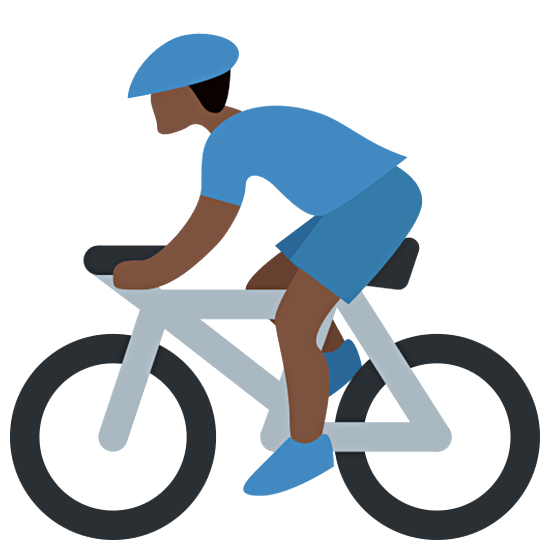 Homem Ciclista: Pele Escura Twitter Twemoji 15.0.