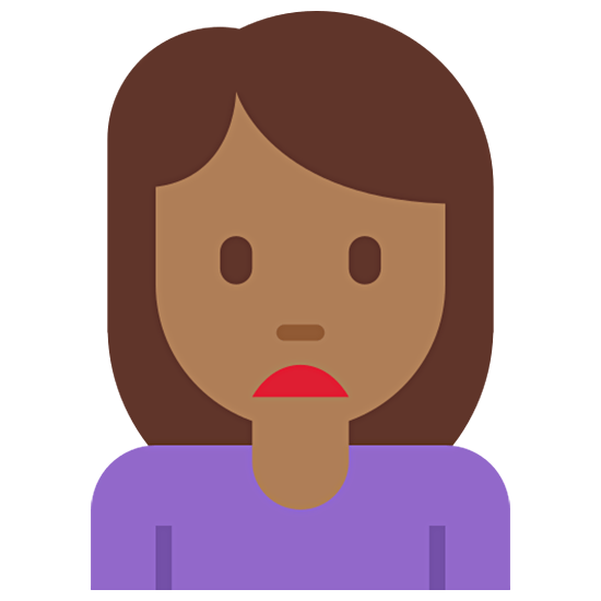 🙍🏾‍♀️ Emoji missmutige Frau: mitteldunkle Hautfarbe Twitter Twemoji 15.0.