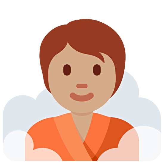 🧖🏽 Emoji Person in Dampfsauna: mittlere Hautfarbe Twitter Twemoji 15.0.
