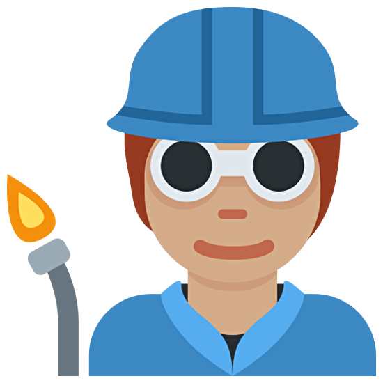 🧑🏽‍🏭 Emoji Fabrikarbeiter(in): mittlere Hautfarbe Twitter Twemoji 15.0.