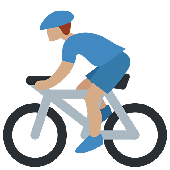 🚴🏽‍♂️ Emoji Hombre En Bicicleta: Tono De Piel Medio en Twitter Twemoji 15.0.