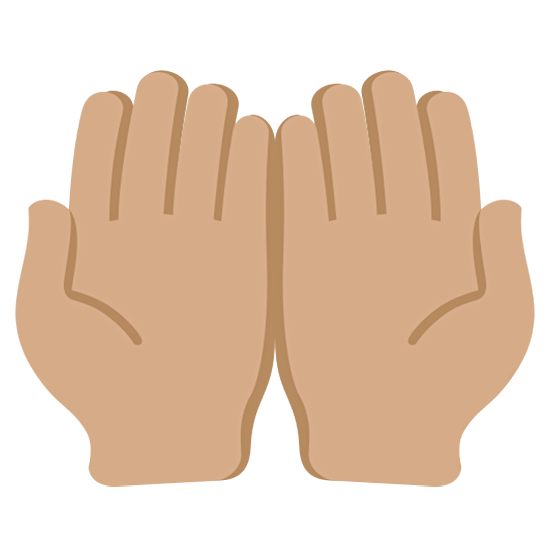 🤲🏽 Emoji Handflächen nach oben: mittlere Hautfarbe Twitter Twemoji 15.0.