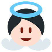 👼🏻 Emoji Bebé ángel: Tono De Piel Claro en Twitter Twemoji 2.0.
