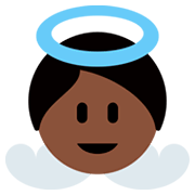 👼🏿 Emoji Bebé ángel: Tono De Piel Oscuro en Twitter Twemoji 2.0.