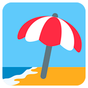 Emoji 🏖️ Spiaggia Con Ombrellone su Twitter Twemoji 2.0.