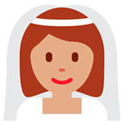 👰🏽 Emoji Person mit Schleier: mittlere Hautfarbe Twitter Twemoji 2.0.