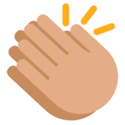👏🏽 Emoji klatschende Hände: mittlere Hautfarbe Twitter Twemoji 2.0.