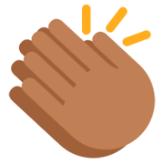 👏🏾 Emoji klatschende Hände: mitteldunkle Hautfarbe Twitter Twemoji 2.0.