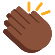 Emoji 👏🏿 Mani Che Applaudono: Carnagione Scura su Twitter Twemoji 2.0.