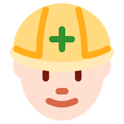 👷🏻 Emoji Trabalhador De Construção Civil: Pele Clara na Twitter Twemoji 2.0.