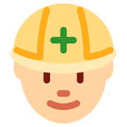 👷🏼 Emoji Bauarbeiter(in): mittelhelle Hautfarbe Twitter Twemoji 2.0.