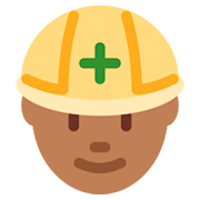 👷🏾 Emoji Bauarbeiter(in): mitteldunkle Hautfarbe Twitter Twemoji 2.0.