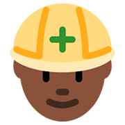 👷🏿 Emoji Bauarbeiter(in): dunkle Hautfarbe Twitter Twemoji 2.0.