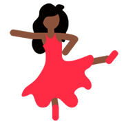 💃🏿 Emoji tanzende Frau: dunkle Hautfarbe Twitter Twemoji 2.0.