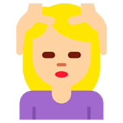 💆🏼 Emoji Person, die eine Kopfmassage bekommt: mittelhelle Hautfarbe Twitter Twemoji 2.0.