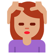 Emoji 💆🏽 Persona Che Riceve Un Massaggio: Carnagione Olivastra su Twitter Twemoji 2.0.