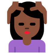💆🏿 Emoji Person, die eine Kopfmassage bekommt: dunkle Hautfarbe Twitter Twemoji 2.0.