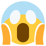 😱 Emoji Cara Gritando De Miedo en Twitter Twemoji 2.0.