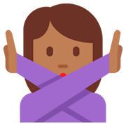 Emoji 🙅🏾 Persona Che Fa Segno Di No: Carnagione Abbastanza Scura su Twitter Twemoji 2.0.