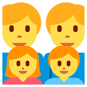 👨‍👨‍👧‍👦 Emoji Familia: Hombre, Hombre, Niña, Niño en Twitter Twemoji 2.0.