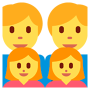 👨‍👨‍👧‍👧 Emoji Familie: Mann, Mann, Mädchen und Mädchen Twitter Twemoji 2.0.