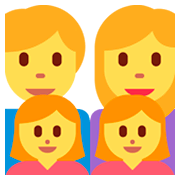 👨‍👩‍👧‍👧 Emoji Familia: Hombre, Mujer, Niña, Niña en Twitter Twemoji 2.0.