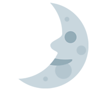 🌛 Emoji Rosto Da Lua De Quarto Crescente na Twitter Twemoji 2.0.
