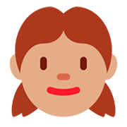 👧🏽 Emoji Mädchen: mittlere Hautfarbe Twitter Twemoji 2.0.