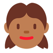 👧🏾 Emoji Mädchen: mitteldunkle Hautfarbe Twitter Twemoji 2.0.