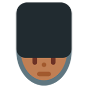 💂🏾 Emoji Wachmann/Wachfrau: mitteldunkle Hautfarbe Twitter Twemoji 2.0.