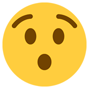Emoji 😯 Faccina Sorpresa su Twitter Twemoji 2.0.