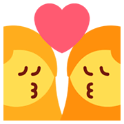 👩‍❤️‍💋‍👩 Emoji sich küssendes Paar: Frau, Frau Twitter Twemoji 2.0.