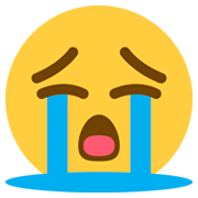 Emoji 😭 Faccina Disperata su Twitter Twemoji 2.0.