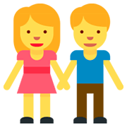 👫 Emoji Mann und Frau halten Hände Twitter Twemoji 2.0.