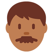 👨🏾 Emoji Homem: Pele Morena Escura na Twitter Twemoji 2.0.