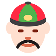 👲🏻 Emoji Mann mit chinesischem Hut: helle Hautfarbe Twitter Twemoji 2.0.