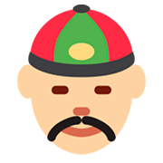 👲🏼 Emoji Hombre Con Gorro Chino: Tono De Piel Claro Medio en Twitter Twemoji 2.0.